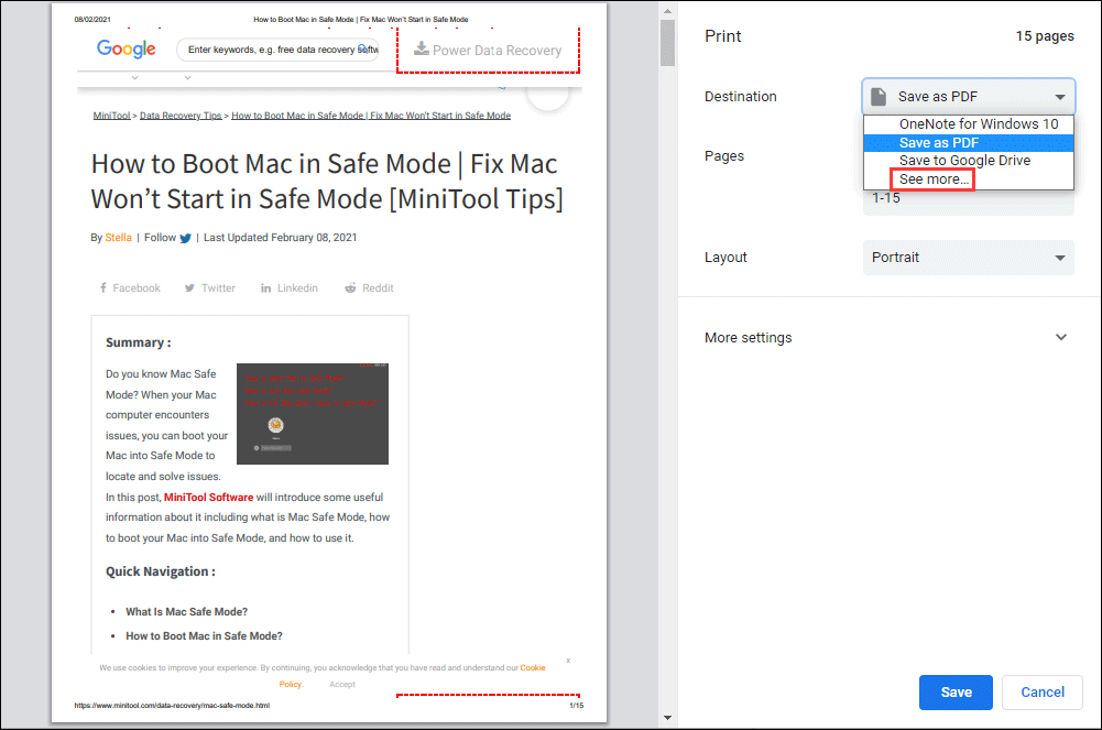 how to Print Webpages: Chrome, Safari, Edge, Firefox